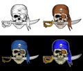 Skull Pirate Bite A Sword