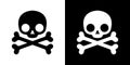 Skull pirate icon crossbones Halloween logo symbol bone ghost character cartoon illustration doodle design