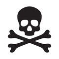 Skull pirate icon logo bone Halloween illustration