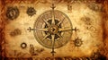 skull pirate map elements Royalty Free Stock Photo