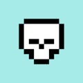 Skull Pixel art. 8 bit skeleton head. pixelated Vector illustration