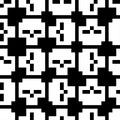 Skull Pixel art Pattern seamless. 8 bit skeleton head Background. pixelated texture