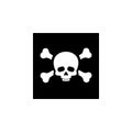 Skull for poison icon or pirates flag Royalty Free Stock Photo