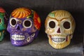 Skull pottery on tourist stall in San Miguel de Cozumel