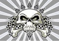 Skull and racing flags