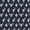 Funny skull regular polka dot pattern