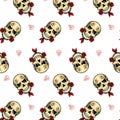 Skull and rose pattern vector illustration Royalty Free Stock Photo