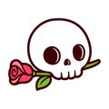 Skull with rose tattoo Royalty Free Stock Photo