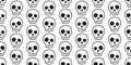 Skull seamless pattern vector Halloween Crossbones bone Ghost poison tile background scarf isolated repeat wallpaper Royalty Free Stock Photo