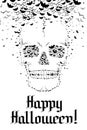 Skull, bats - Happy Halloween Royalty Free Stock Photo