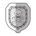 Skull on shield Royalty Free Stock Photo