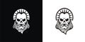 Skull silhouette logo with iron crown