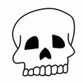 Skull skeleton icon, with editable stroke, skeleton head pictogram. On a white background Royalty Free Stock Photo