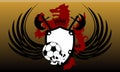 Skull Soccer wolf crest coat of arms background Royalty Free Stock Photo