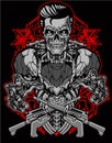 Skull soldier robot t-shirt design bundle set