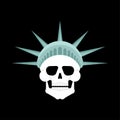 Skull Statue Of Liberty. Skeleton Head