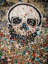 Skull sticker on Seattle Pike Place Market Gum Wall