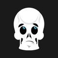 Skull Surprised Emoji. skeleton head astonished emotion isolated