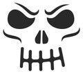 Skull tattoo. Black evil face expression template