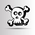 Skull vector dead skeleton halloween illustration cartoon