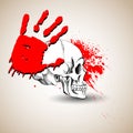 Skull vector dead skeleton halloween illustration cartoon horror design
