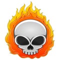 Skull engulfed in fire Royalty Free Stock Photo