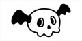 skull vector icon Halloween doodle bat wing cartoon character flying crossbones logo symbol illustration Royalty Free Stock Photo