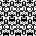 Skull and Victorian pattern. Skulls and royal Background