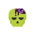 Skull zombie trick or treat happy halloween