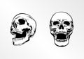 Skullhead double Vector art Illustration Royalty Free Stock Photo