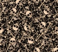 Skulls and bones. Seamless background