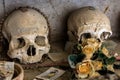 Skulls in ossuary Royalty Free Stock Photo