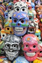 Skulls painted in traditional mayan motif