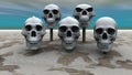 Skulls in a row