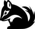 Skunk - black and white vector illustration