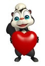 Skunk cartoon character with heart Royalty Free Stock Photo