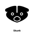 Skunk icon vector isolated on white background, logo concept of