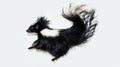 Cute Skunk with Striking Black and White Fur on White Background Royalty Free Stock Photo