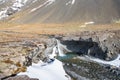 Skutafoss waterfall in Thorgeirsstadaa river in Thorgeirsstadadalur in Iceland