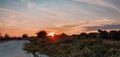 Sky above blue earth leaf clouds sunset Royalty Free Stock Photo