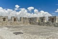 The sky above the fortress tower