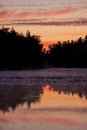 Sky Aglow With Shades Of Red Prior To Sunrise