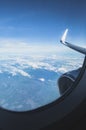 Sky through the airplane window Royalty Free Stock Photo