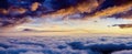 Sky Atmosphere Stratosphere Clouds in the sky Troposphere Mesosphere Ionosphere Exosphere Level of height above airplanes Royalty Free Stock Photo