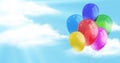 Sky background with ballooons floating in air Royalty Free Stock Photo