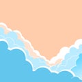 Sky background with beautifull clouds.Vector illustration for te