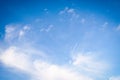 Beautiful sky background. Blue sky with cirro cumulus white clouds