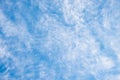 Sky background with fleecy Cirrostratus clouds overcast Royalty Free Stock Photo