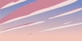 Sky background, pink sunrise or sunset, sunrise in flat style.