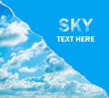 Sky background with ripped paper Royalty Free Stock Photo